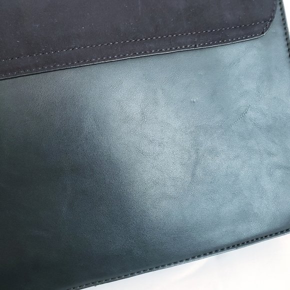 ASOS Black Satchel Vegan Leather and Faux Suede Bag Purse - Picture 7 of 11